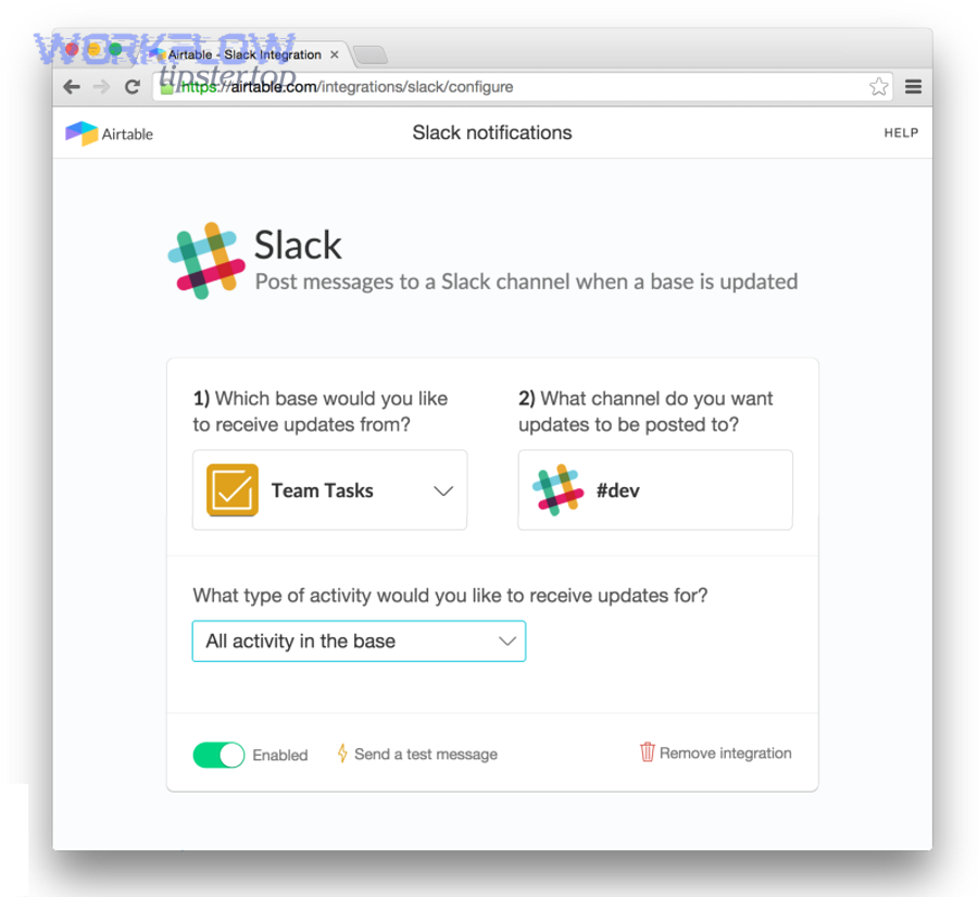 Slack notifications settings: control noise from Airtable to Slack messages