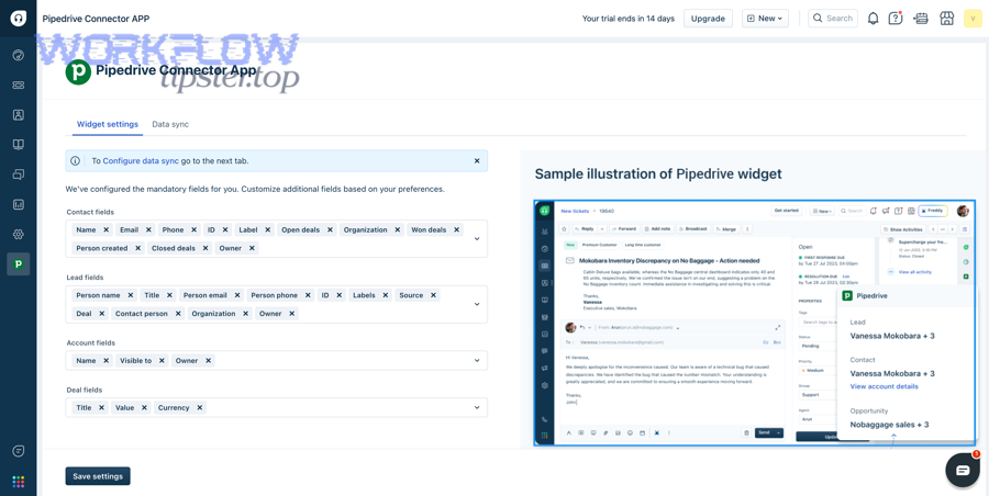 What data can be synced between Freshdesk and Pipedrive?
