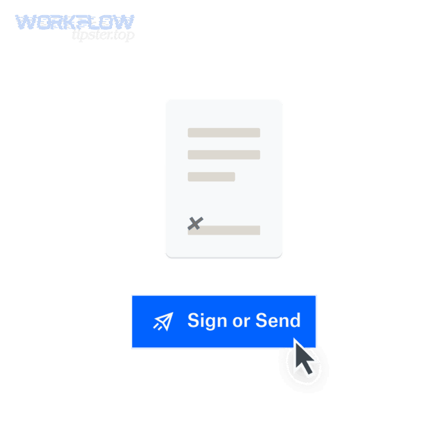 Dropbox Sign add-on sign or send button illustration
