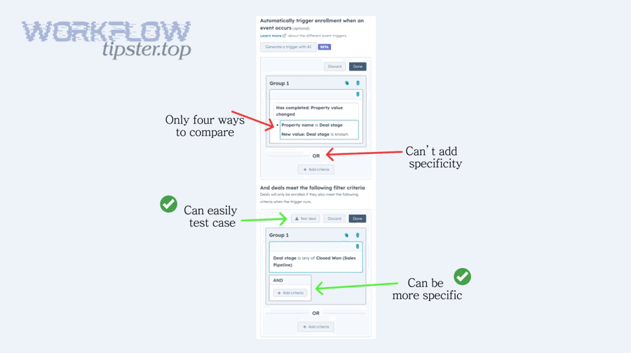 How do you troubleshoot enrollment criteria step-by-step (like a checklist) to make the trigger fire? 