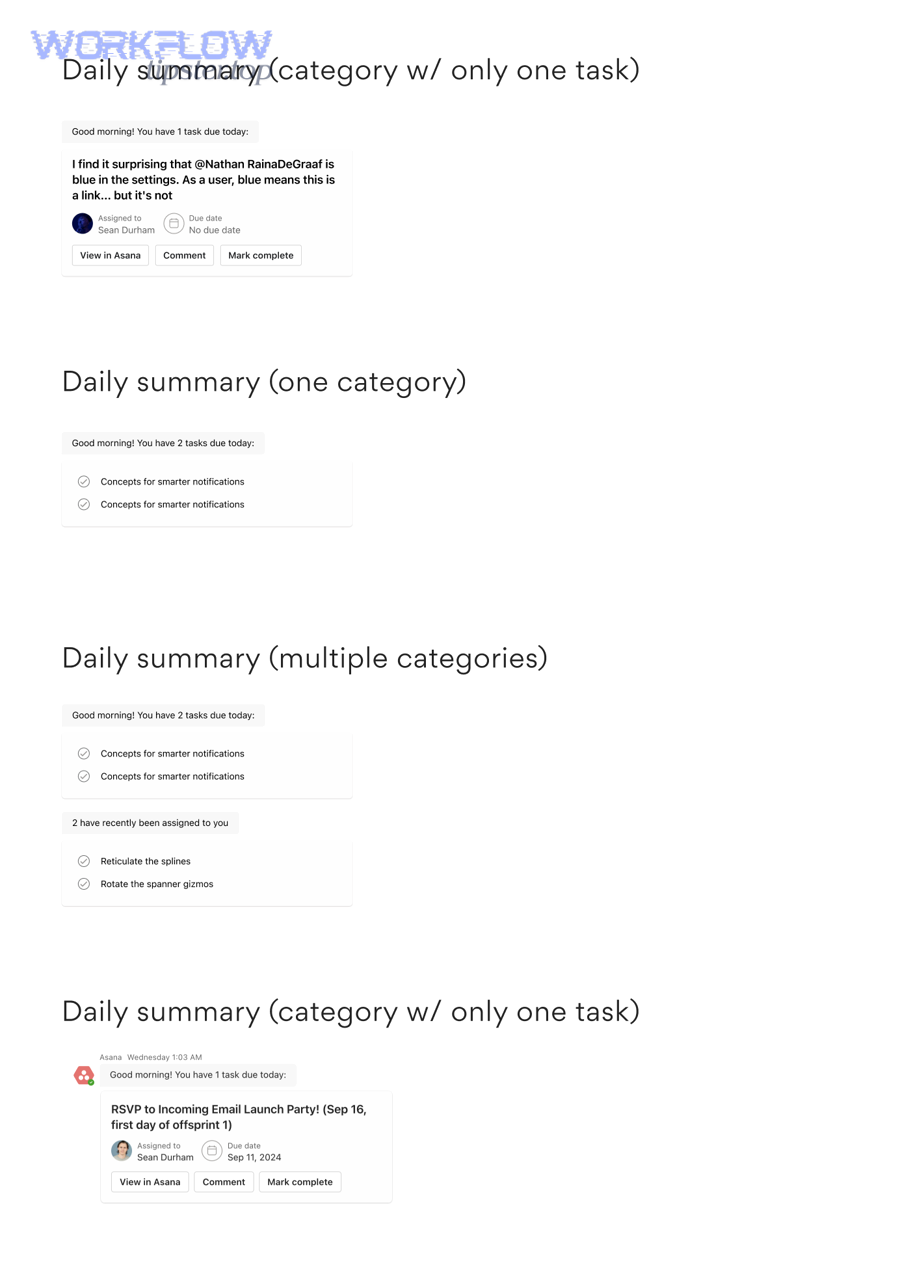Can you receive Asana task updates and mentions as Teams notifications? - Asana daily summary notification example