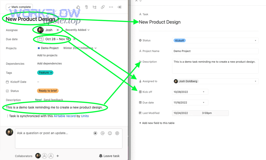 How do you set up a one-way sync from Asana to Airtable step-by-step? team setup process