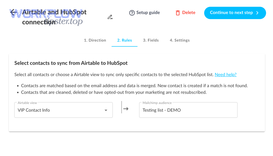 Which fields should never be two-way synced