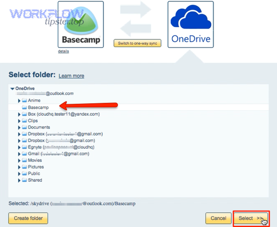 What are the main ways to connect Basecamp to OneDrive?