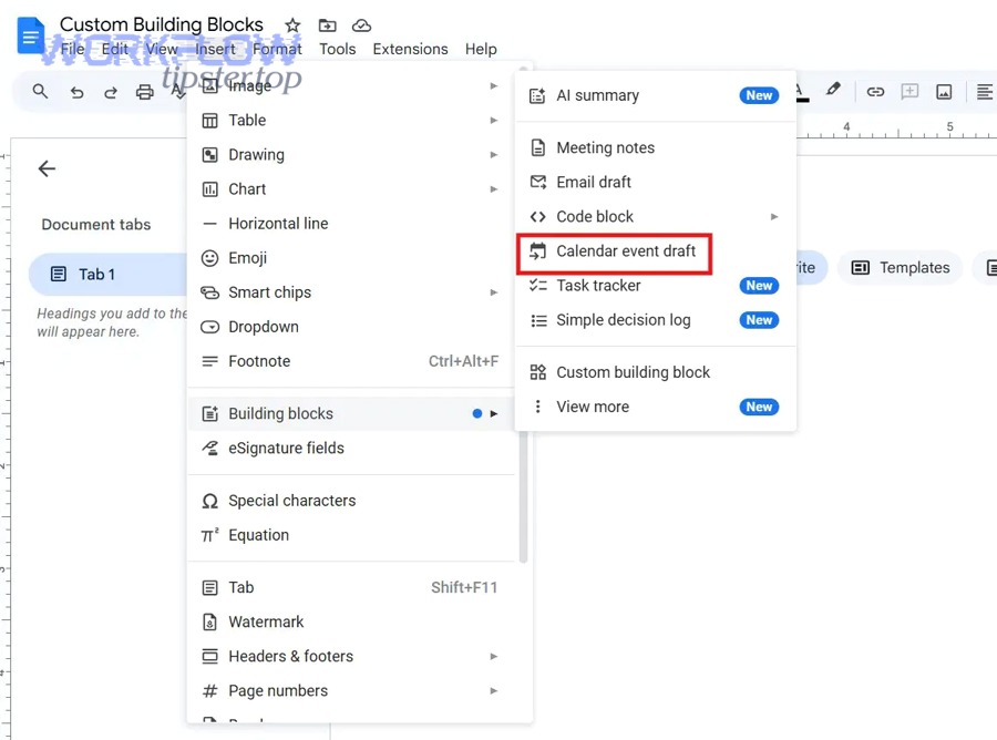 How do you link a Google Doc to a Google Calendar event step by step?