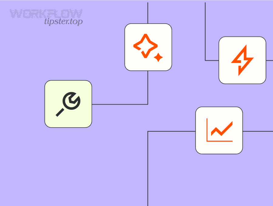 Workflow diagram illustration representing a multi-step automation path