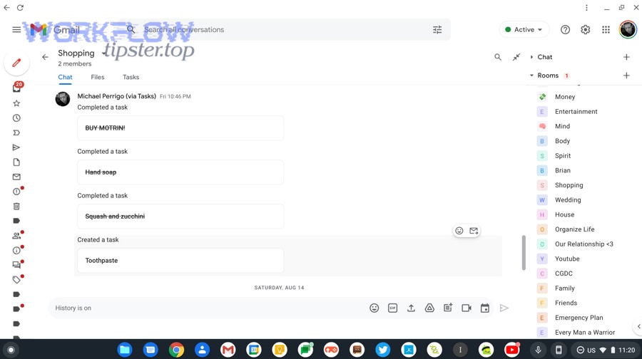 Architecture diagram for an HTTP Google Chat app using a web service