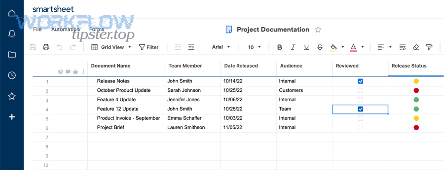 Box to Smartsheet integration for project teams showing document management style sheet with attachments