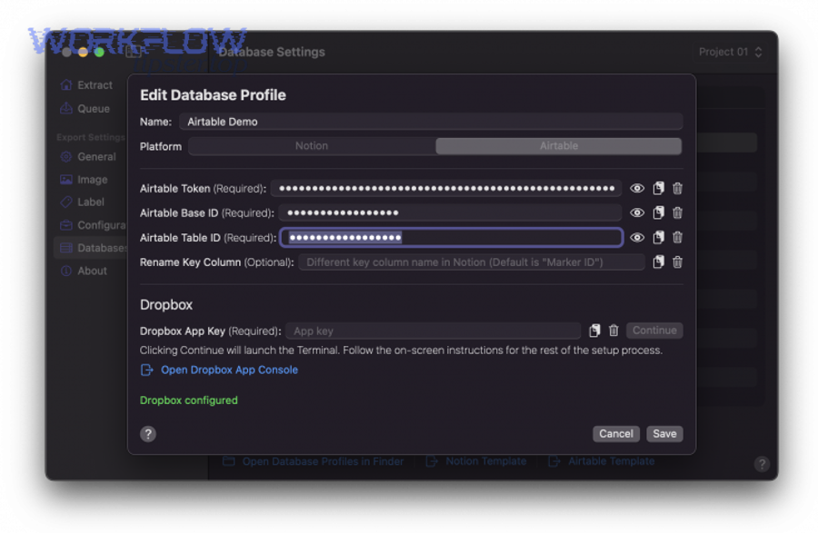 Dropbox to Airtable team automation workflows