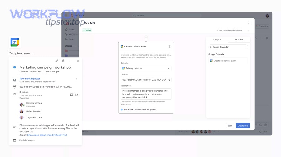 Is Asana → Google Calendar sync one-way or two-way by default?