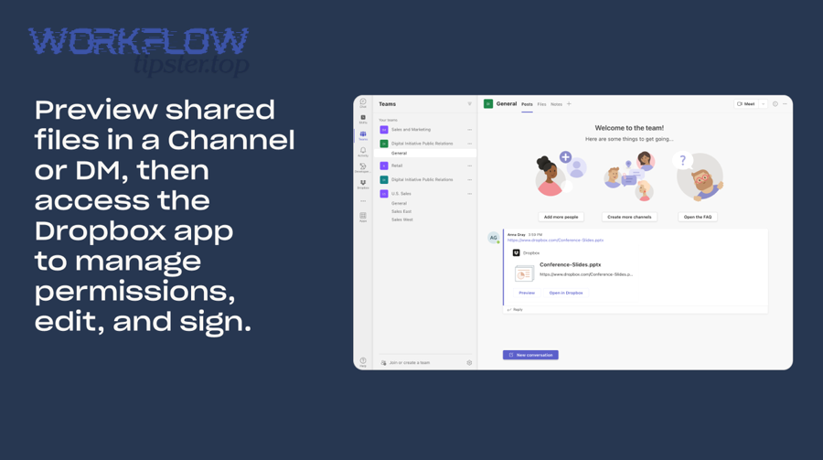 Connect Dropbox to Microsoft Teams step-by-step