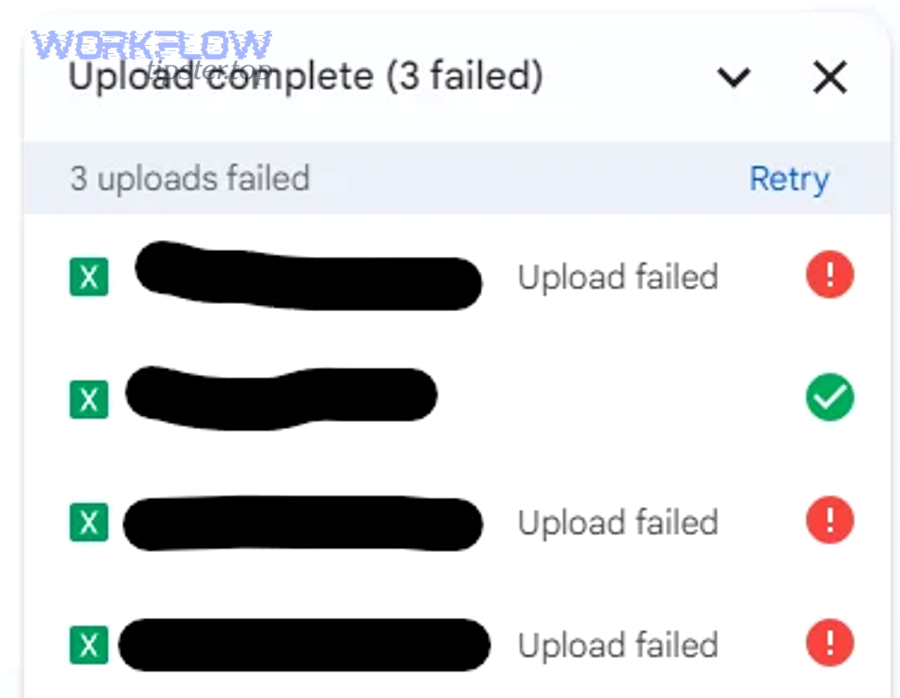 What does “attachments missing” mean in a Google Sheets automation workflow?