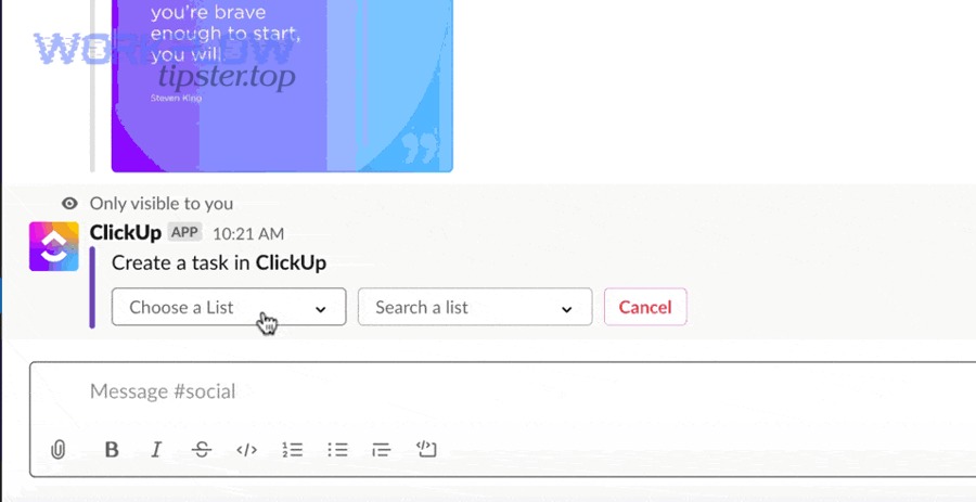 What types of ClickUp activity should be sent to Slack—and where should it go? 