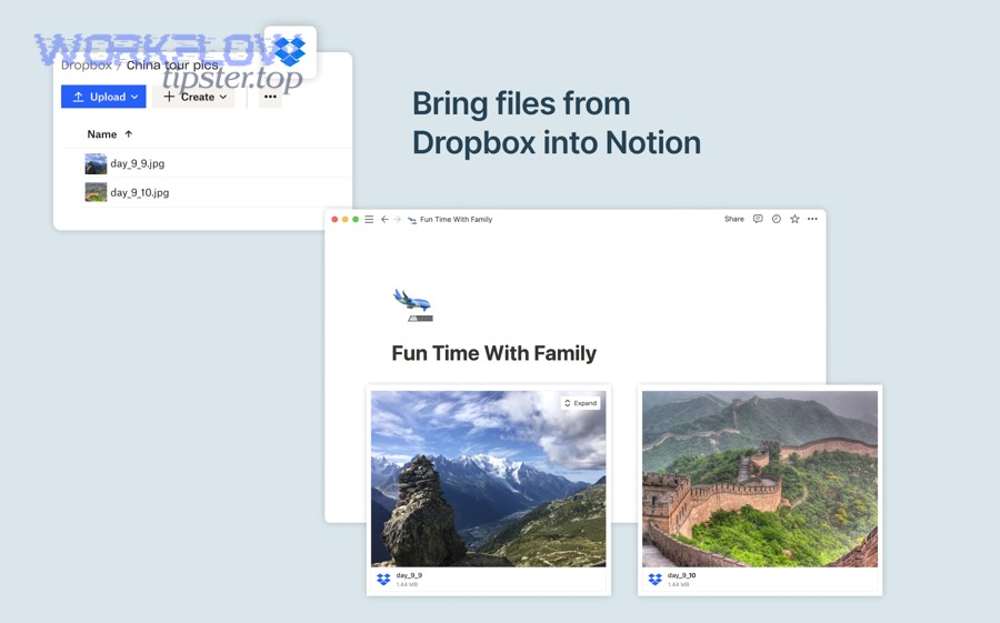 No-code Dropbox to Notion setup steps for teams