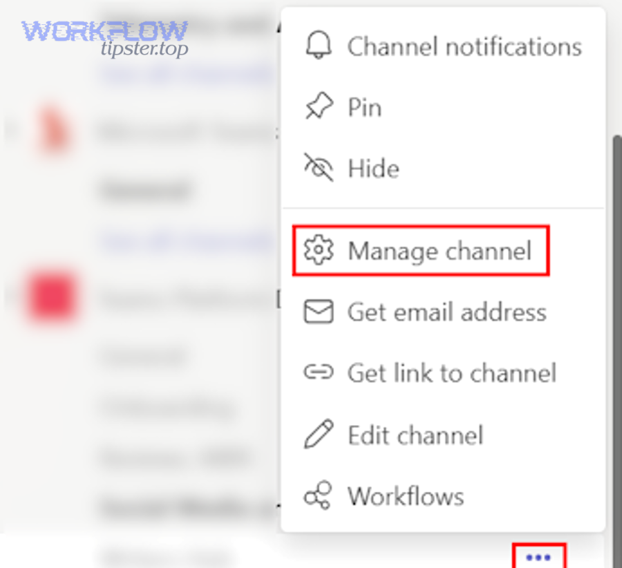 manage channel new teams