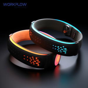 there are two wrist watches with glowing lights them 1