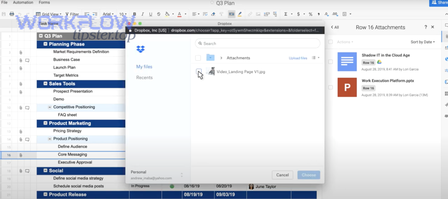 Should project teams use Dropbox or Smartsheet as the “source of truth”?