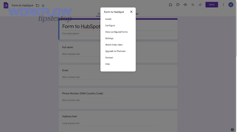 What automations should you trigger in HubSpot after a Google Forms submission?