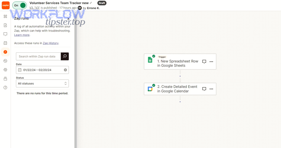 Dashboard analytics representing new events and trigger activity