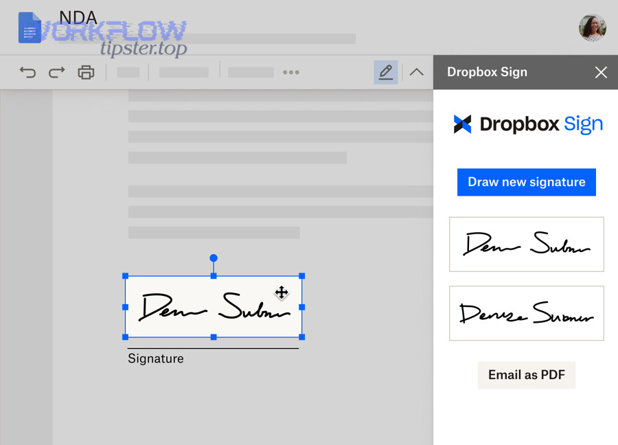 How do you send a Dropbox Sign request automatically once the PDF exists?