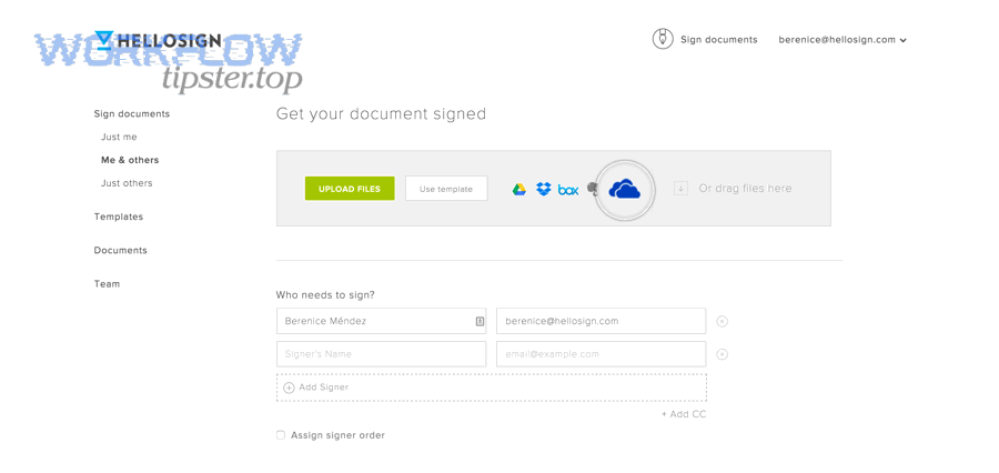 Dropbox Sign and OneDrive integration visual showing connected workflow