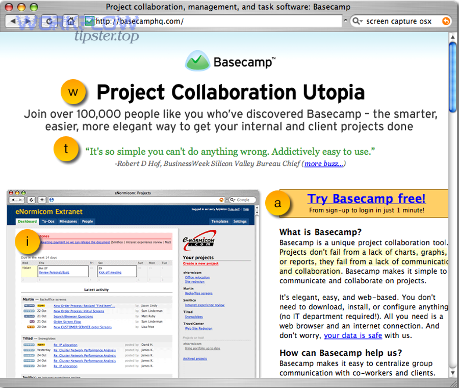 Basecamp interface image representing scalable project communication patterns