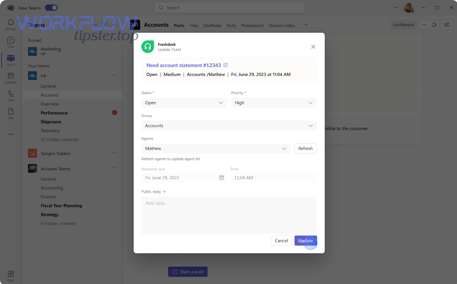 Decision making about whether to sync statuses back to the ticketing system