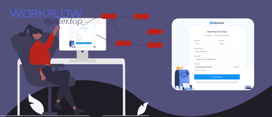No-code automation setup concept on a laptop