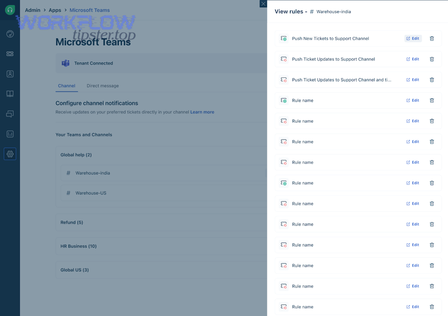 Routing work items to the right team channels and task boards