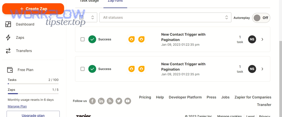What does pagination mean in Zapier, and where does it happen?