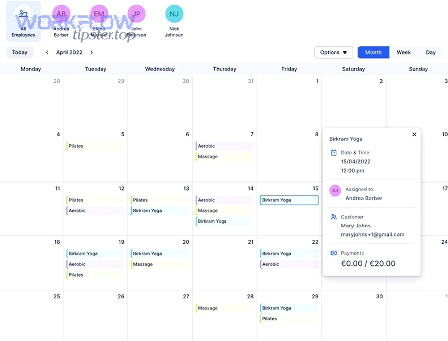 Scheduling automation concept illustration with calendar and clock
