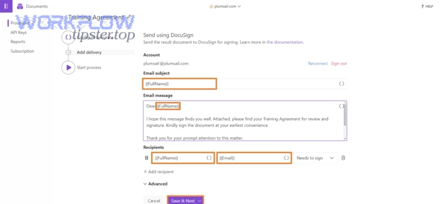 Business handoff representing a secure document sharing step