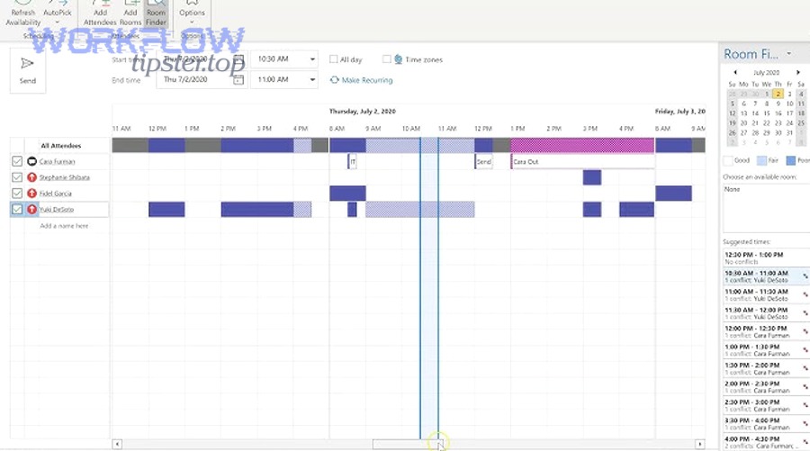 Workflow diagram mindset for connecting scheduling, video meetings, and task tracking