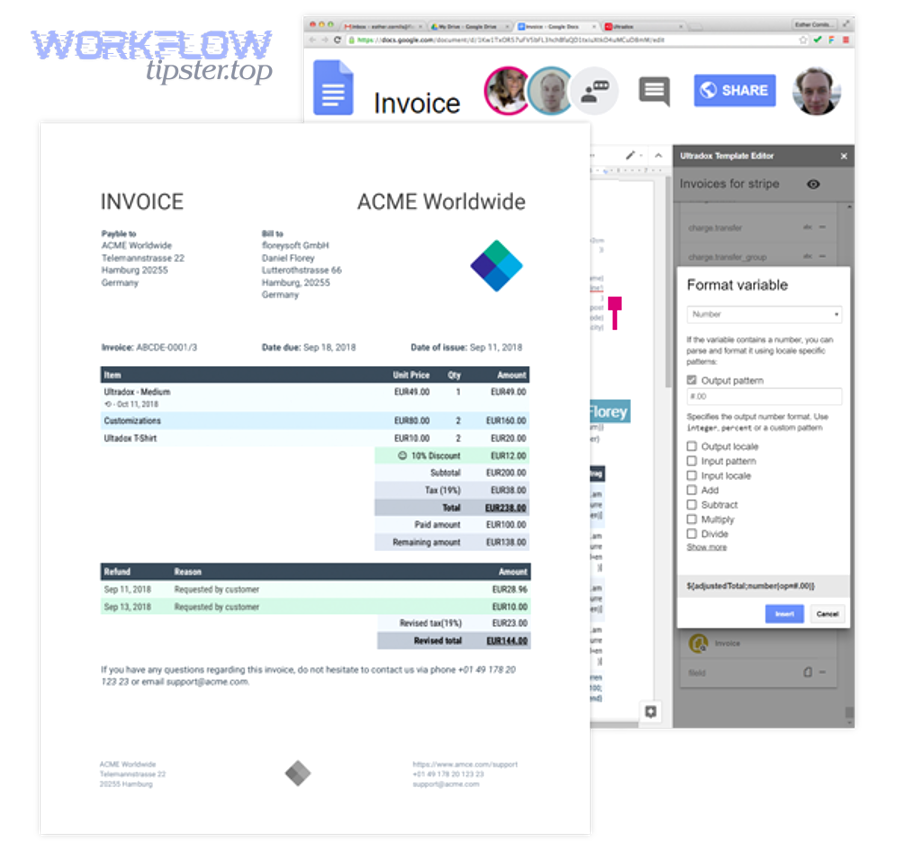 Team working with documents