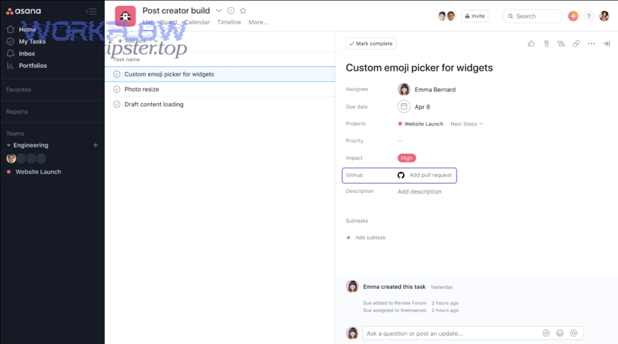 What are the best ways to implement GitHub → Asana → Google Chat automation?